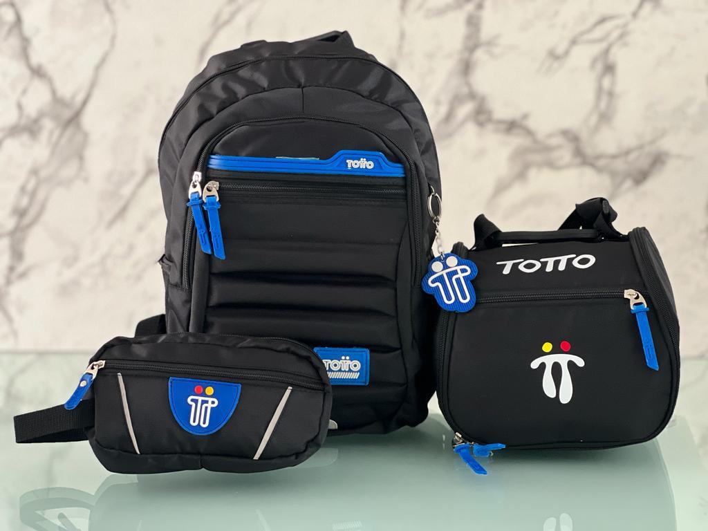 Combo Bolso Totto Clásico Escolar: Morral + Lonchera + Cartuchera
