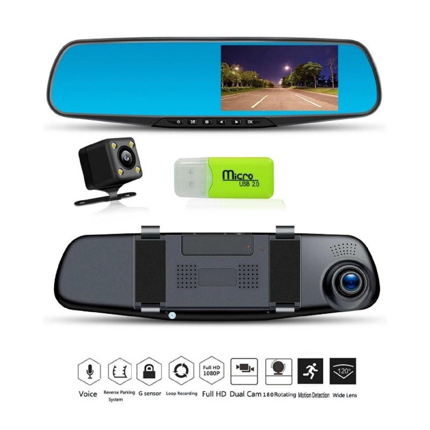 SafeDrive Pro: Retrovisor con Doble Cámara y Testigo de Accidentes