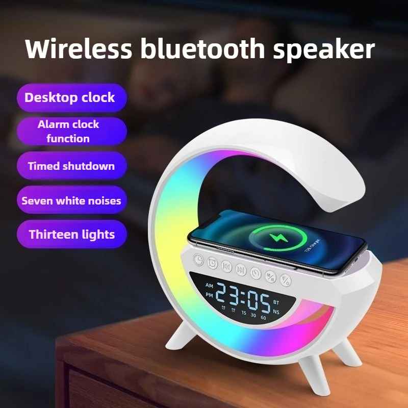Parlante G con Pantalla, Reloj LED y Carga Inalámbrica