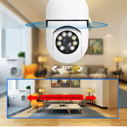 Cámara Bombillo Robótica WiFi 360° con Visión Nocturna