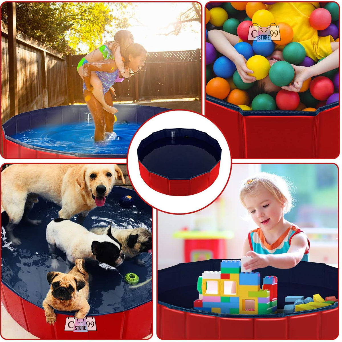 Piscina Plegable Multifuncional para Mascotas y Niños 80 cm