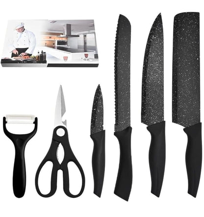Juego Profesional de Cuchillos Negros – 6 Piezas 🔪