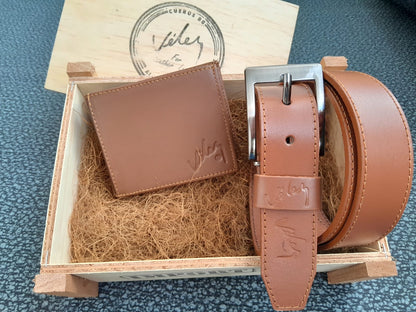 Set de Regalo para Hombre con Correa y Billetera en Cuero