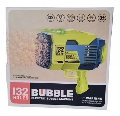 Pistola Lanzadora de Burbujas Automática 132 Orificios para Niños