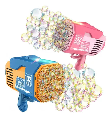 Pistola Lanzadora de Burbujas Automática 132 Orificios para Niños