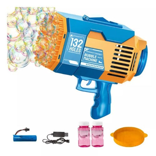 Pistola Lanzadora de Burbujas Automática 132 Orificios para Niños
