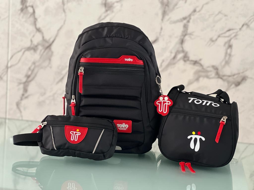 Combo Bolso Totto Clásico Escolar: Morral + Lonchera + Cartuchera