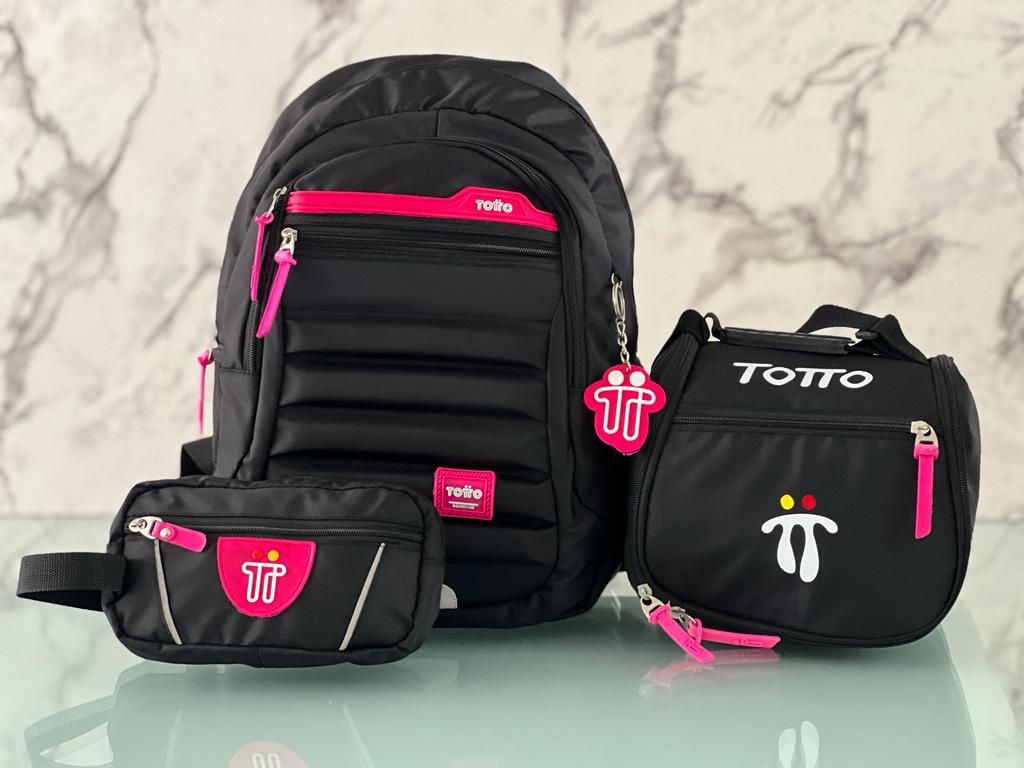 Combo Bolso Totto Clásico Escolar: Morral + Lonchera + Cartuchera