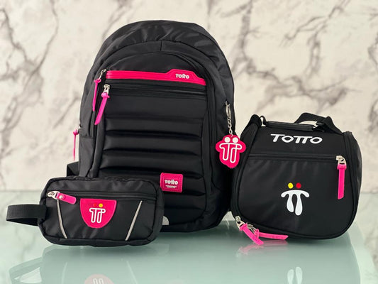 Combo Bolso Totto Clásico Escolar: Morral + Lonchera + Cartuchera