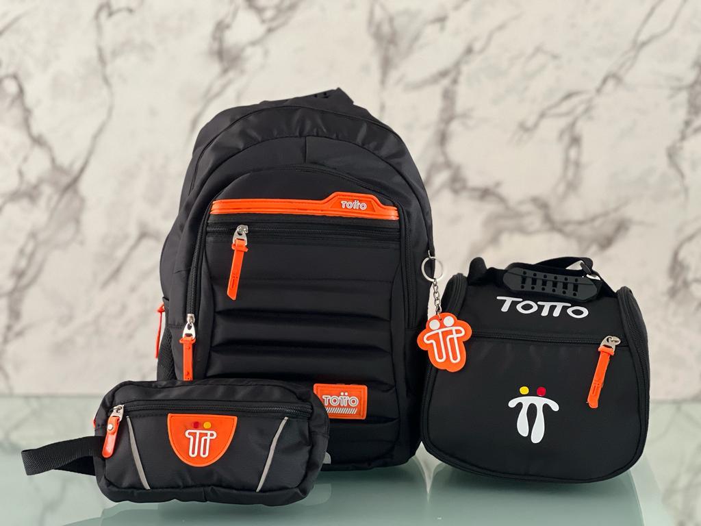 Combo Bolso Totto Clásico Escolar: Morral + Lonchera + Cartuchera
