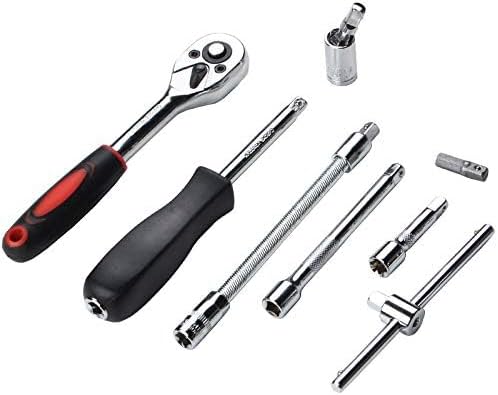 Juego de Copas Ratchet 46 Piezas 1/4” | Kit de Herramientas para Hogar, Auto y Reparaciones