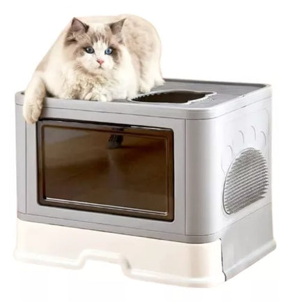 Arenero Cerrado Plegable para Gatos con Bandeja Extraíble