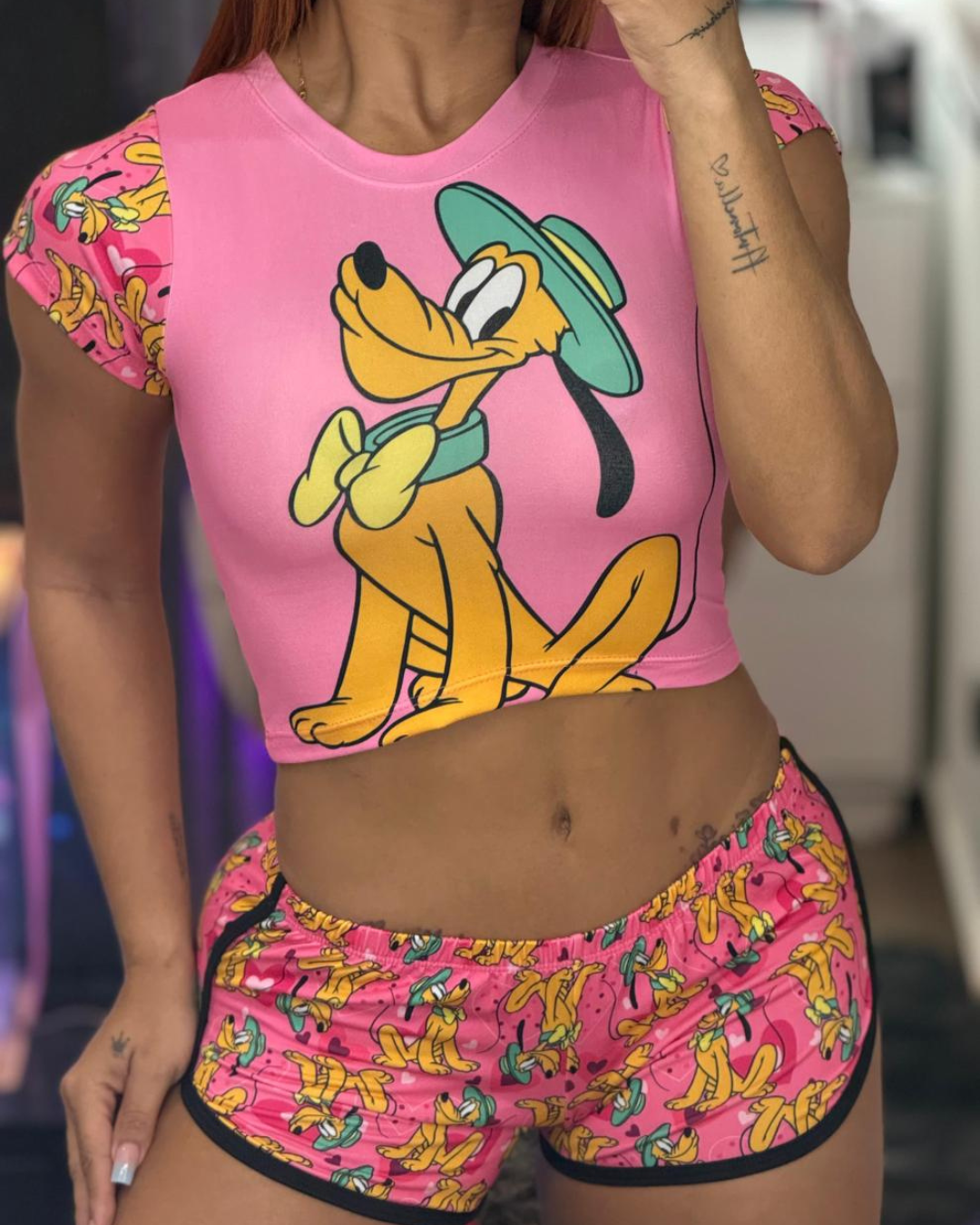 Trío Sexy Estampado Mujer – Top, Short y Tanga
