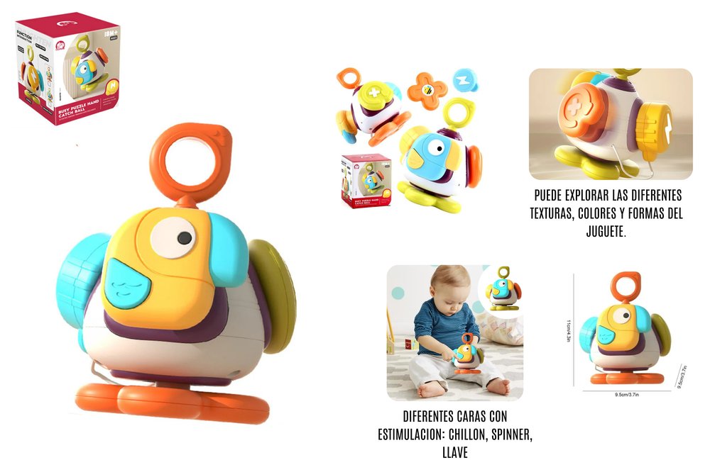 Juguete Didáctico Montessori Sensorial 5 en 1 🦜