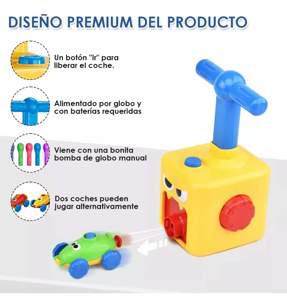 🚀 Kit de Carros Impulsados por Globos con Bomba Manual