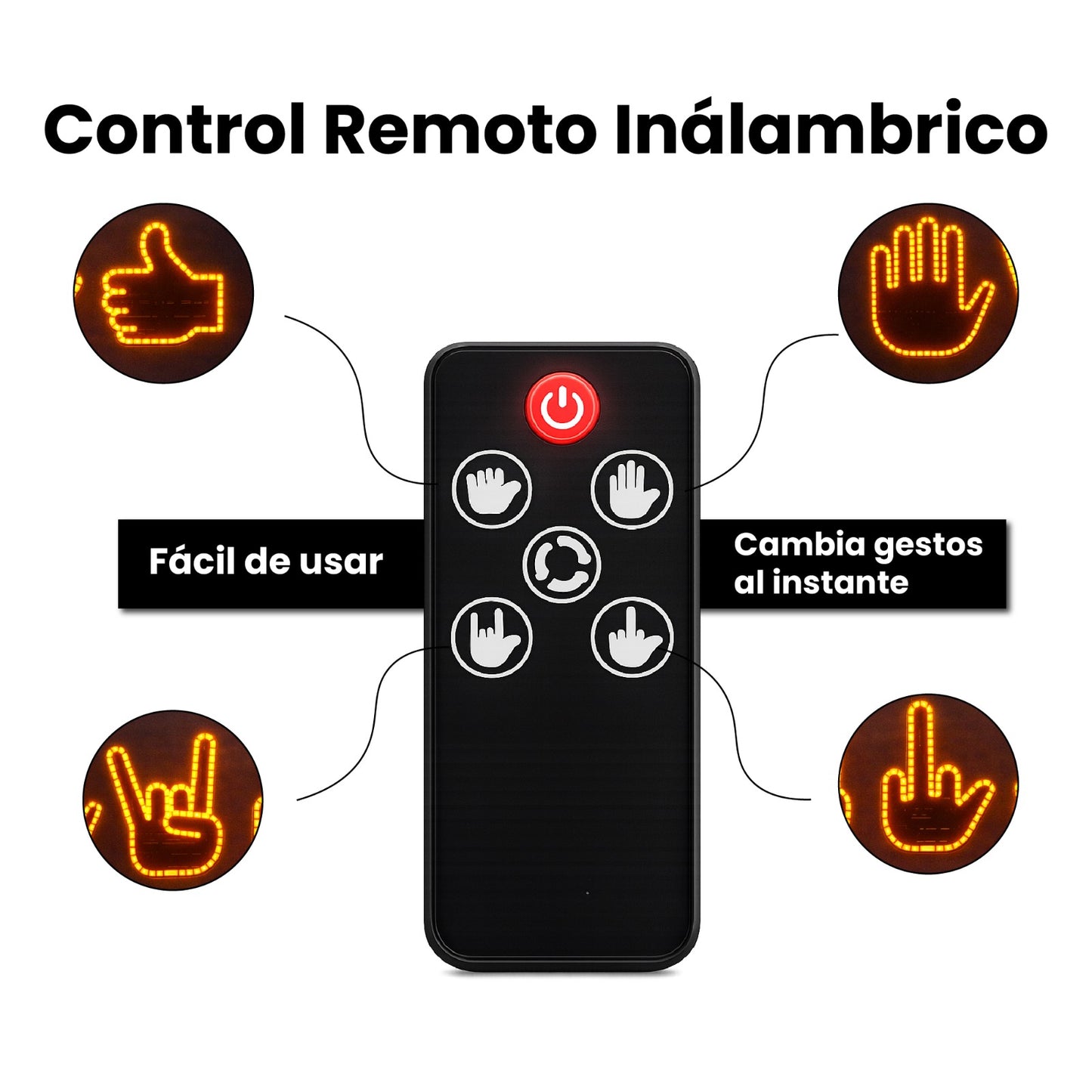Mano LED de Gestos para Carro con Control Remoto