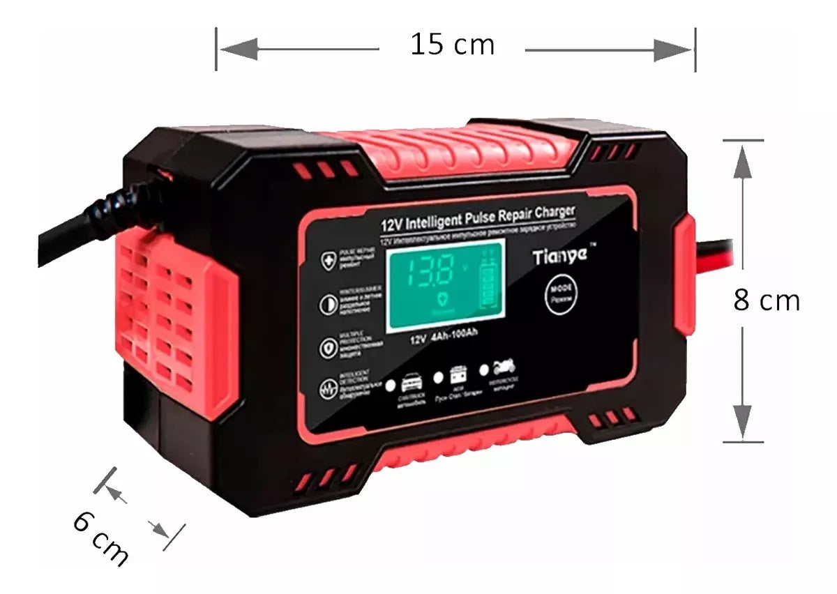 Battery-Life Pro: Cargador Inteligente y Reparador de Baterías 12V