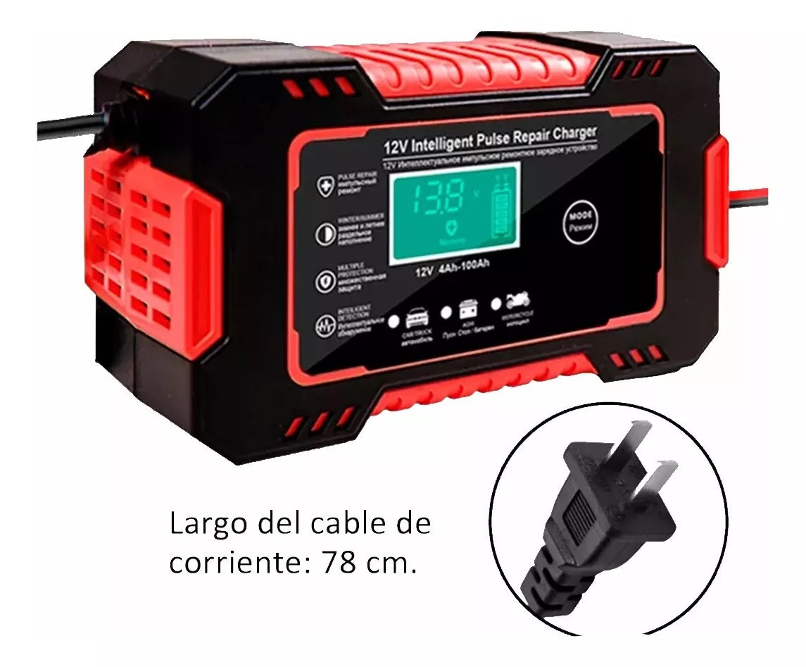 Battery-Life Pro: Cargador Inteligente y Reparador de Baterías 12V