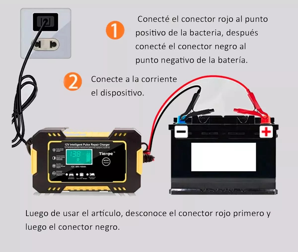 Battery-Life Pro: Cargador Inteligente y Reparador de Baterías 12V