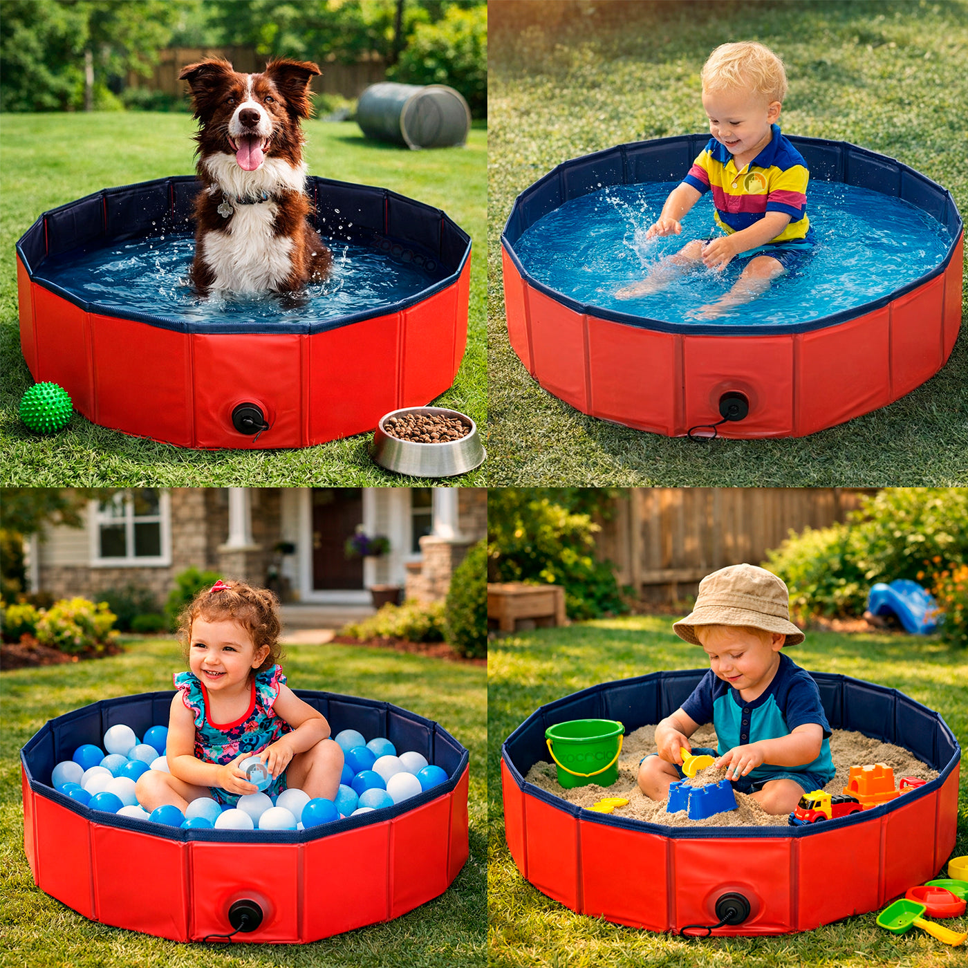 Piscina Plegable Multifuncional para Mascotas y Niños 80 cm