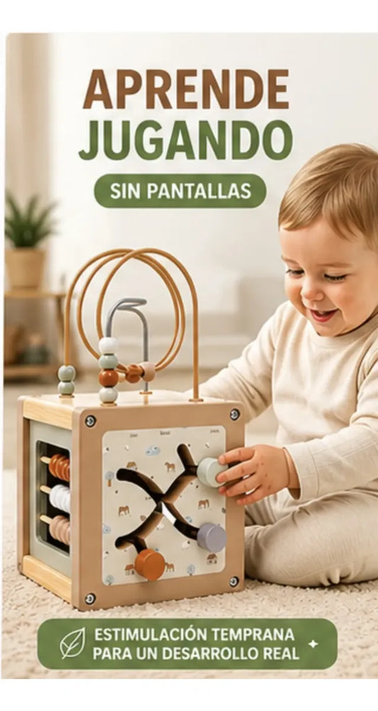 Cubo Didáctico de Madera Montessori 5 en 1