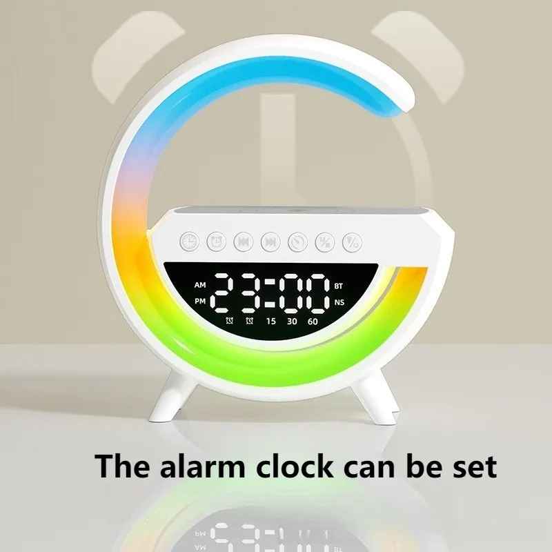 Parlante G con Pantalla, Reloj LED y Carga Inalámbrica