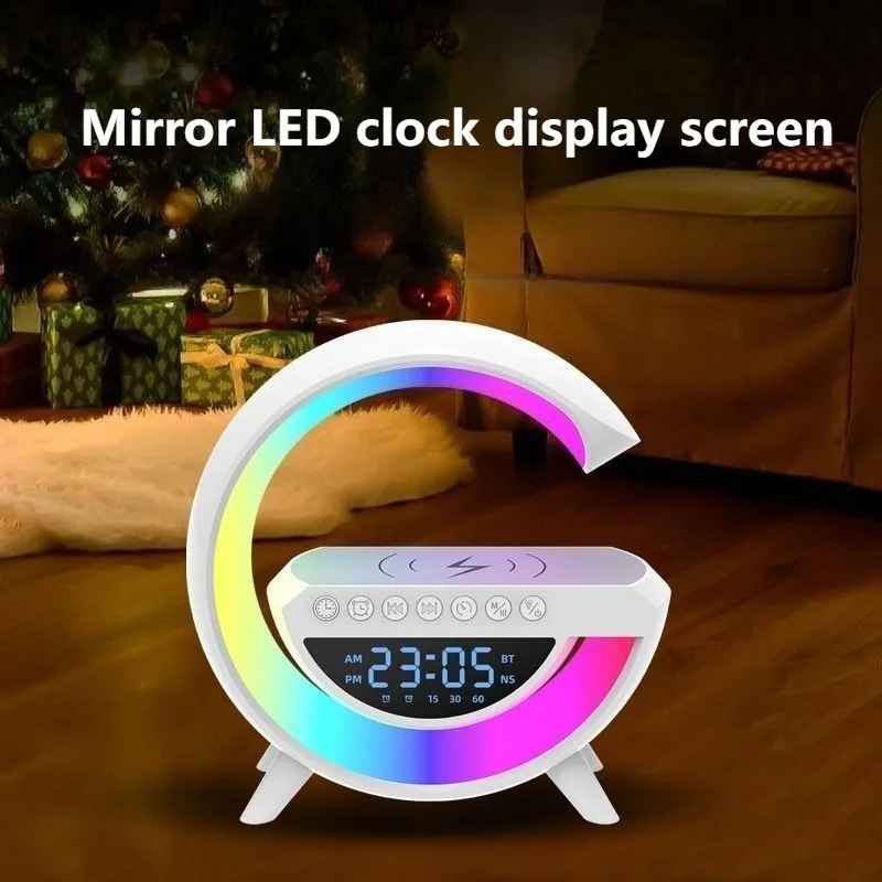 Parlante G con Pantalla, Reloj LED y Carga Inalámbrica