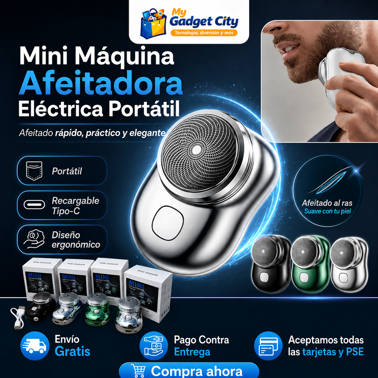 Mini Máquina Afeitadora Eléctrica Portátil