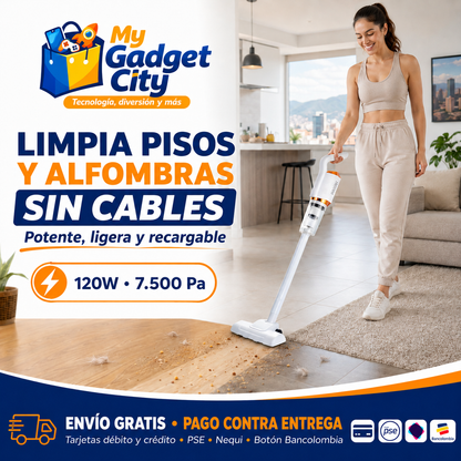 Aspiradora Inalámbrica 3 en 1 para Hogar y Carro – 120W