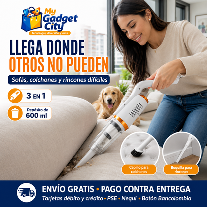 Aspiradora Inalámbrica 3 en 1 para Hogar y Carro – 120W