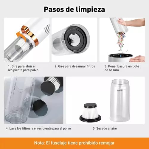 Aspiradora Inalámbrica 3 en 1 para Hogar y Carro – 120W