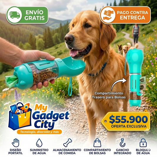 BOTELLA PORTÁTIL 3 EN 1 PARA MASCOTAS 🐶🐱💧